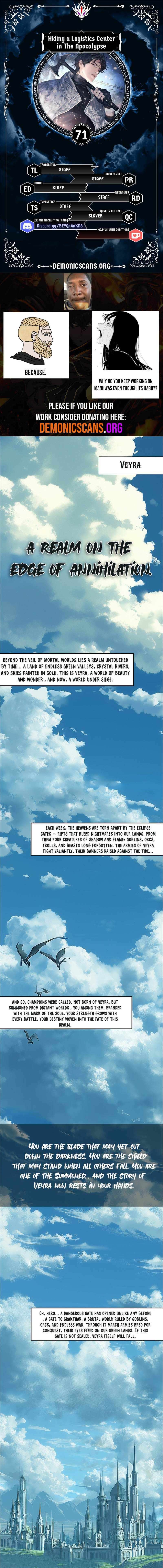 Hiding a Logistics Center in The Apocalypse Chapter 71 - Page 1