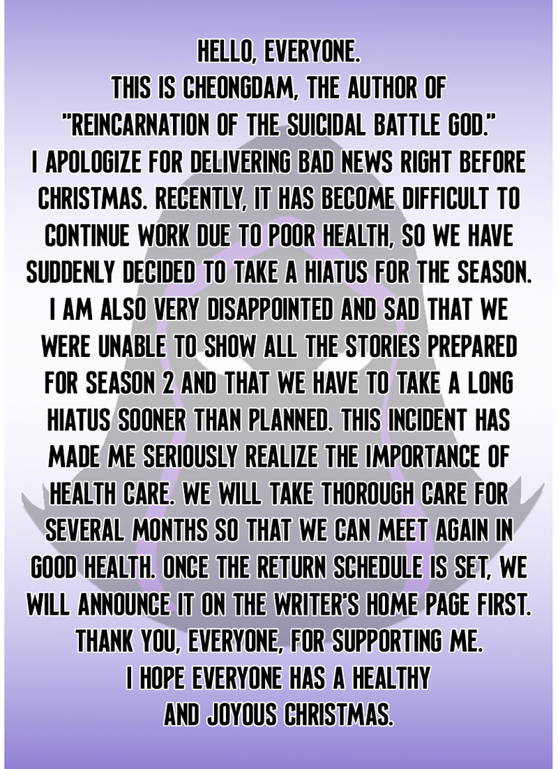 Reincarnation of the Suicidal Battle God Chapter 101.5 - Page 1