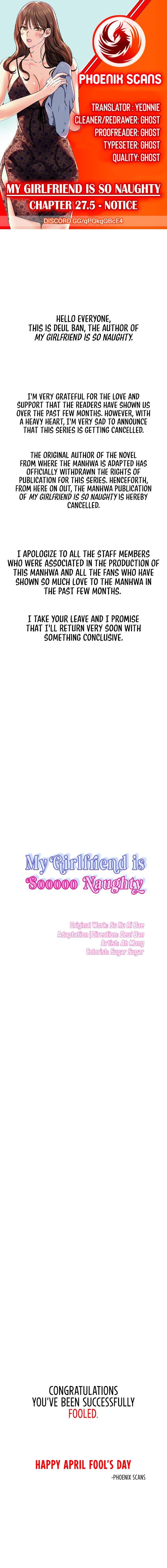 My girlfriend is so naughty Chapter 27.5 - Page 1